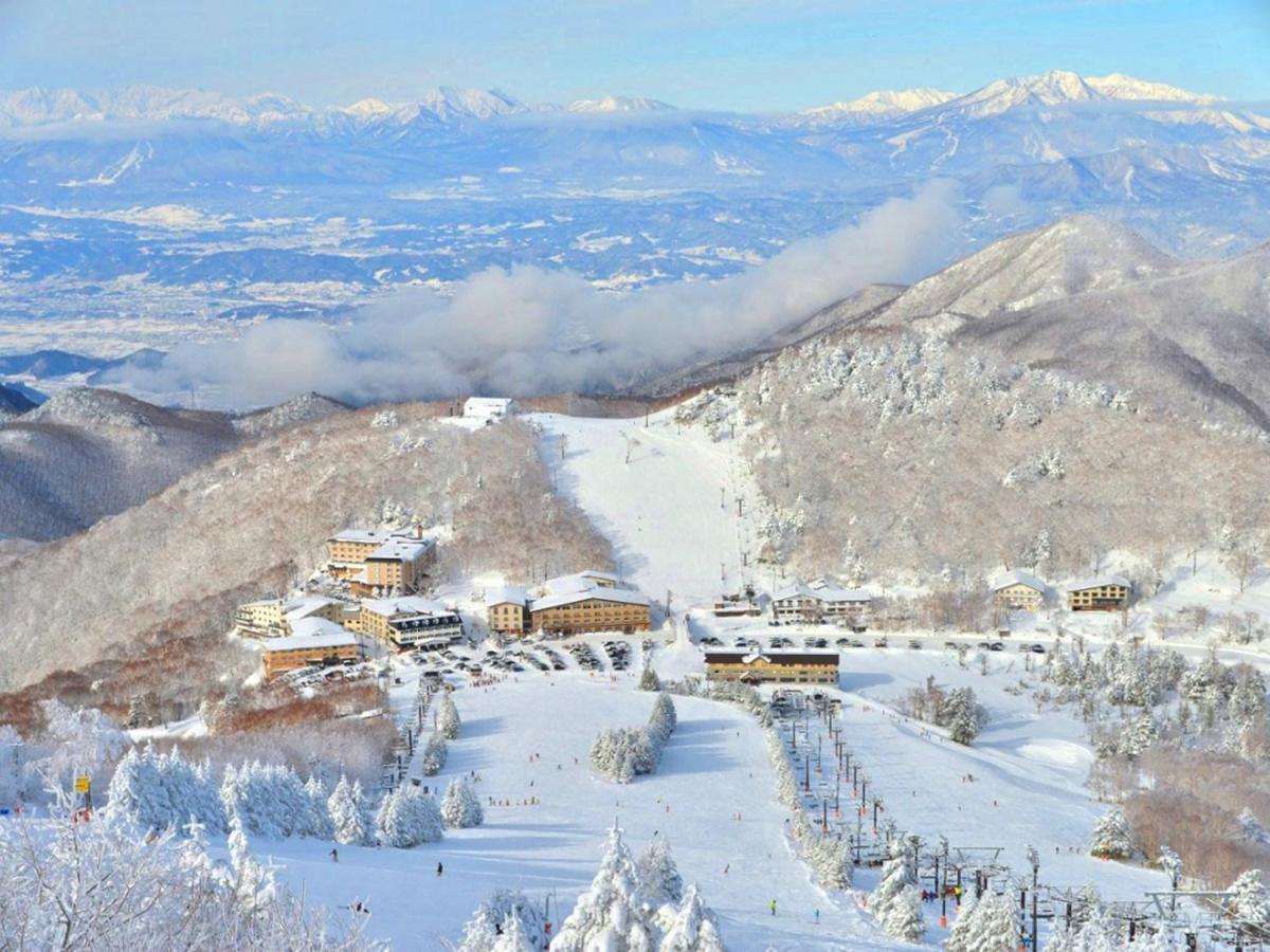 Shiga Kogen Nishitateyama Ski Area in Japan - a view of the mountains from the top of the mountain.