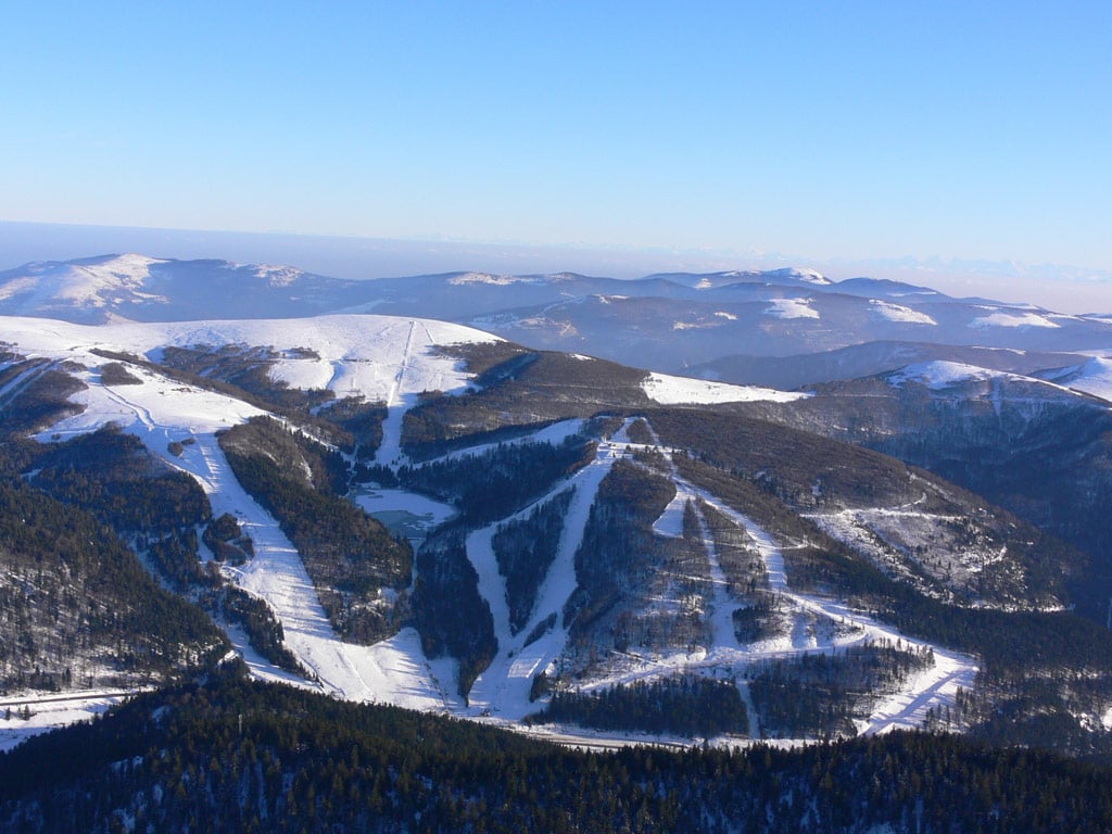 La Bresse-Hohneck in France - a view from the top of a mountain.
