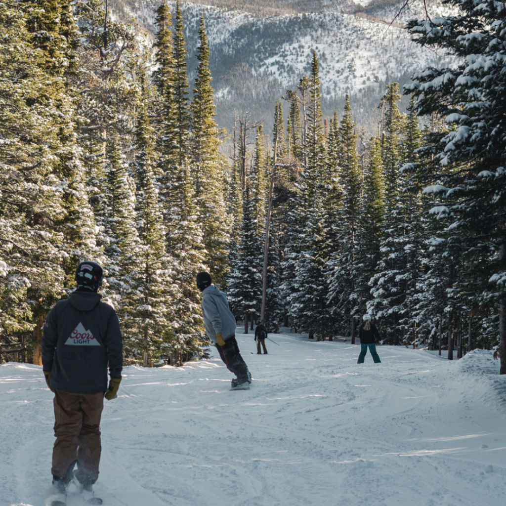 Snowy Range in USA - snow on the ground.