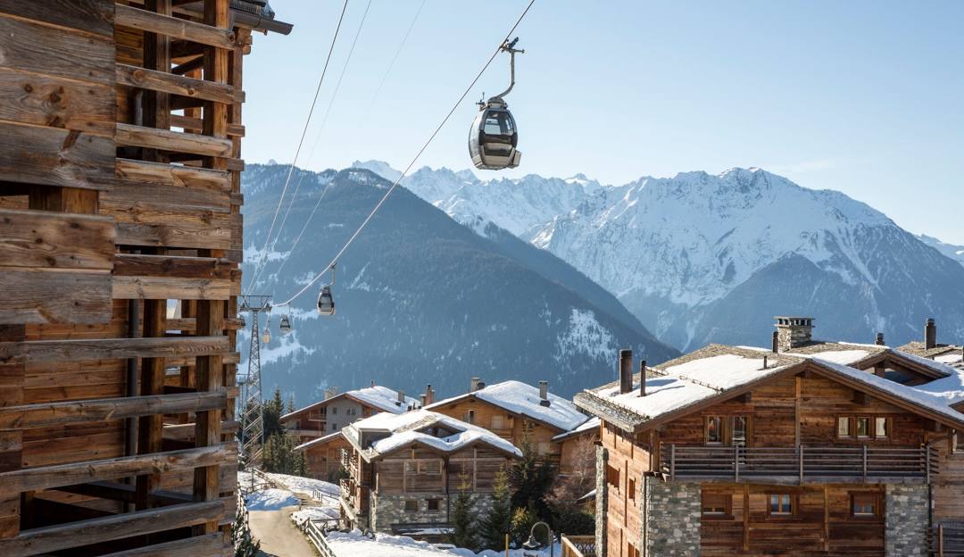 4 Vallees | Verbier in Switzerland - a ski lift going up the mountain.