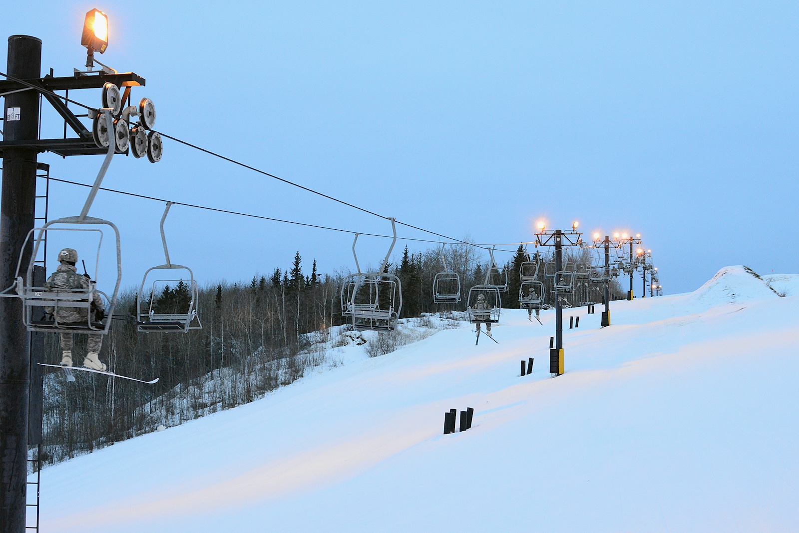 Ski Land Mt Aurora in USA - a ski lift going up a snowy hill.