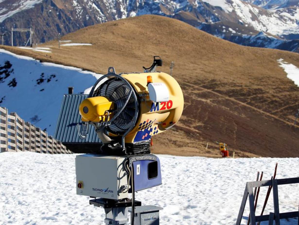 Mourtis in France - a snow blower sitting on top of a mountain.