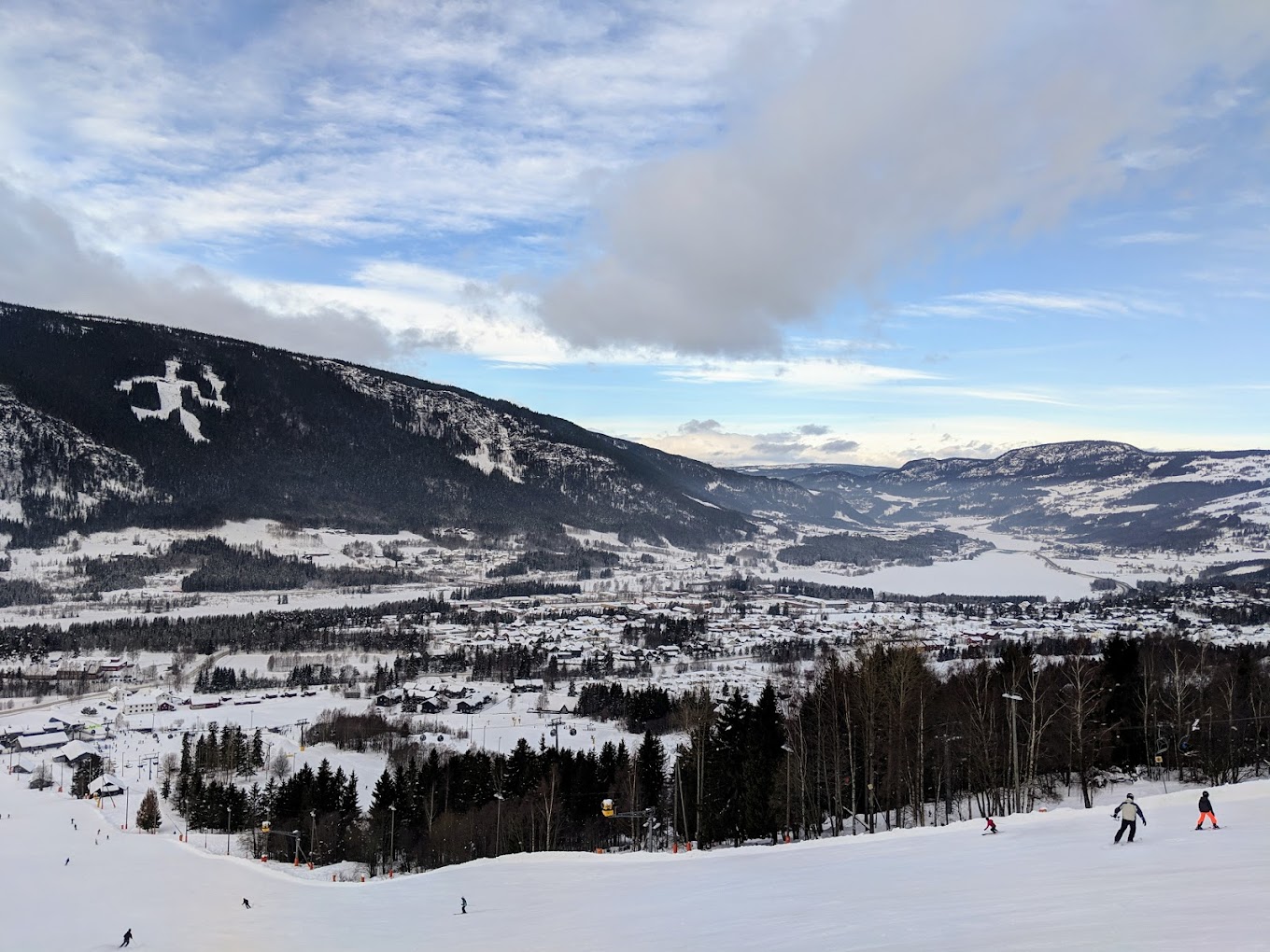 Hafjell in Norway - a view from the top of a ski slope.