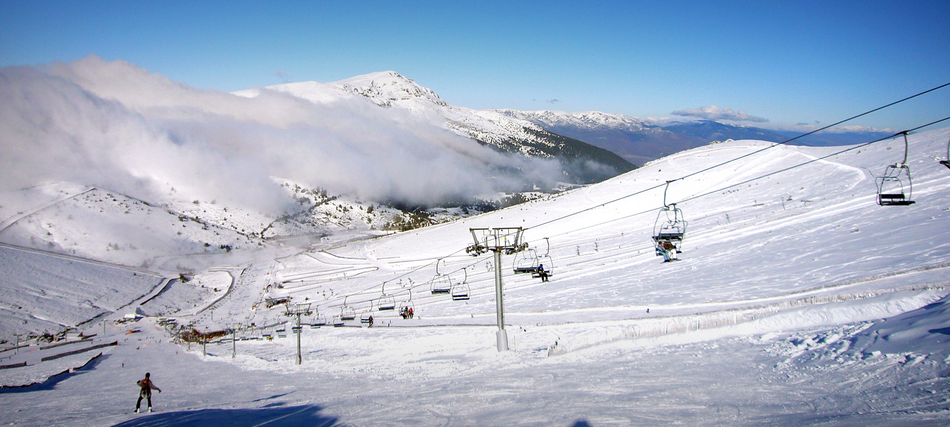 Valdesquí in Spain - a clear blue sky.