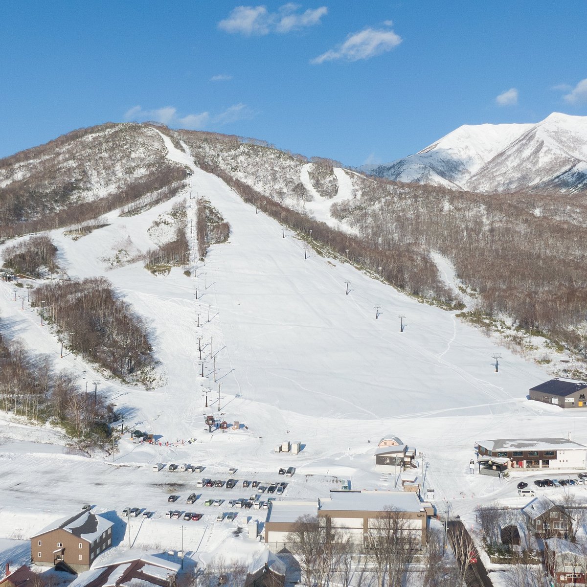 Moiwa in Japan - a view of a ski slope from the top of a mountain.