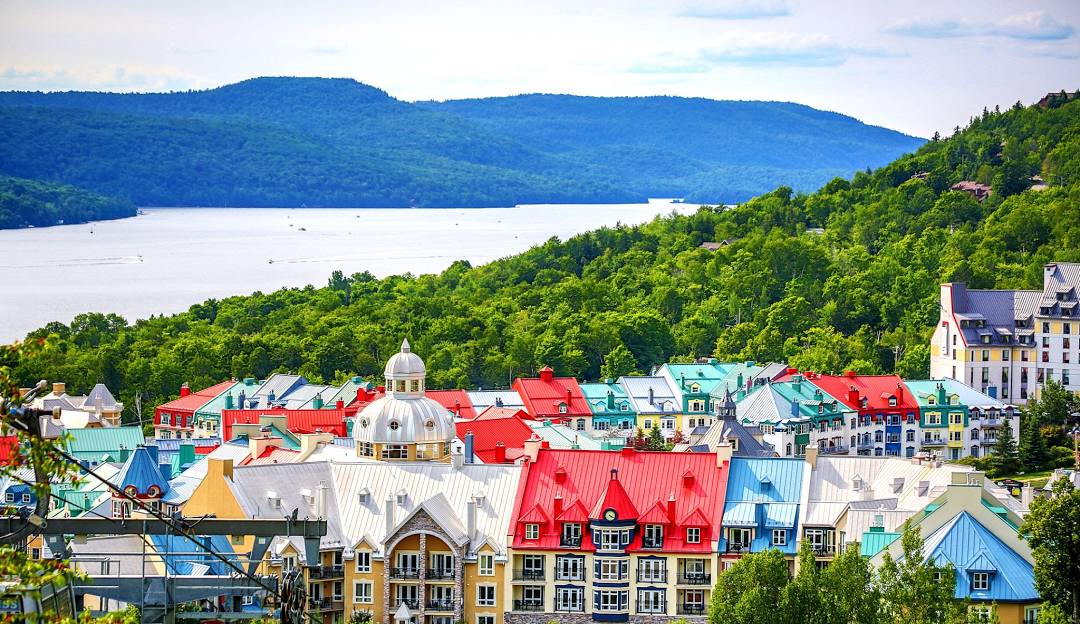 Mont-Tremblant in Canada - a view of the city from the top of a hill.