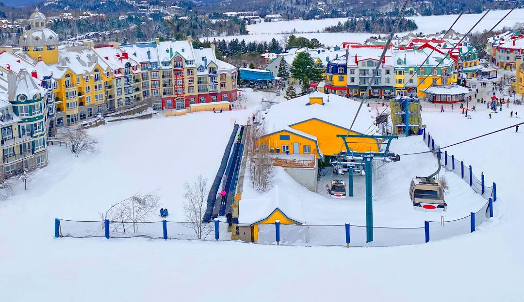 Mont-Tremblant in Canada - a snow covered ski area in whistle mountain.