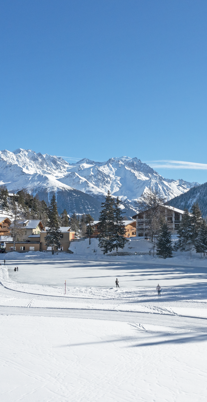Champex-Lac in Switzerland - a clear blue sky.
