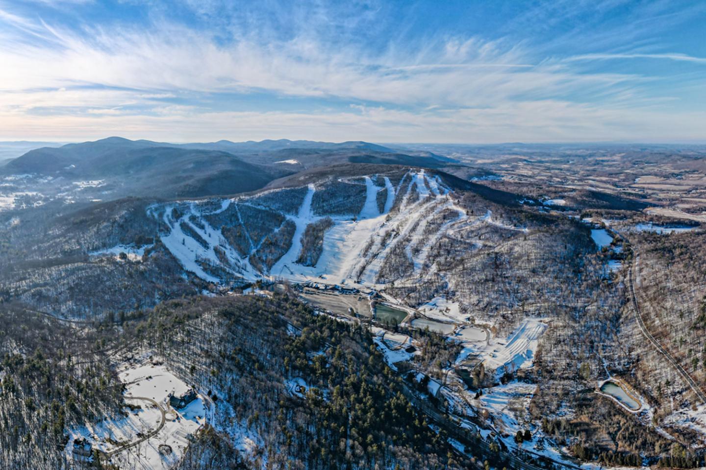 Catamount in USA - the view from the top of the mountain in winter.