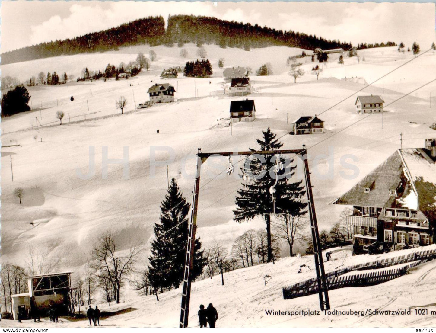 Todtnauberg in Germany - a black and white photo of a ski area.