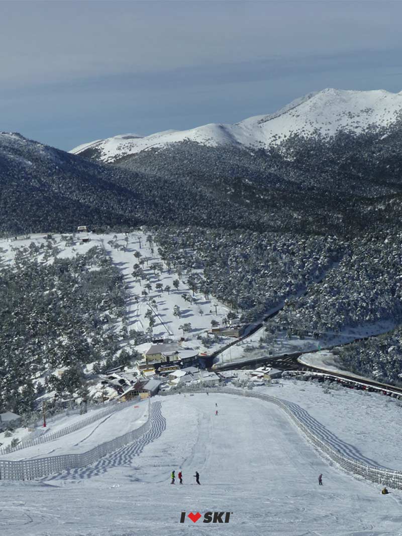 Puerto Navacerrada in Spain - a snow covered ski slope.
