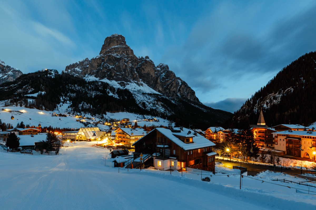 Alta Badia in Italy - snow on the ground.