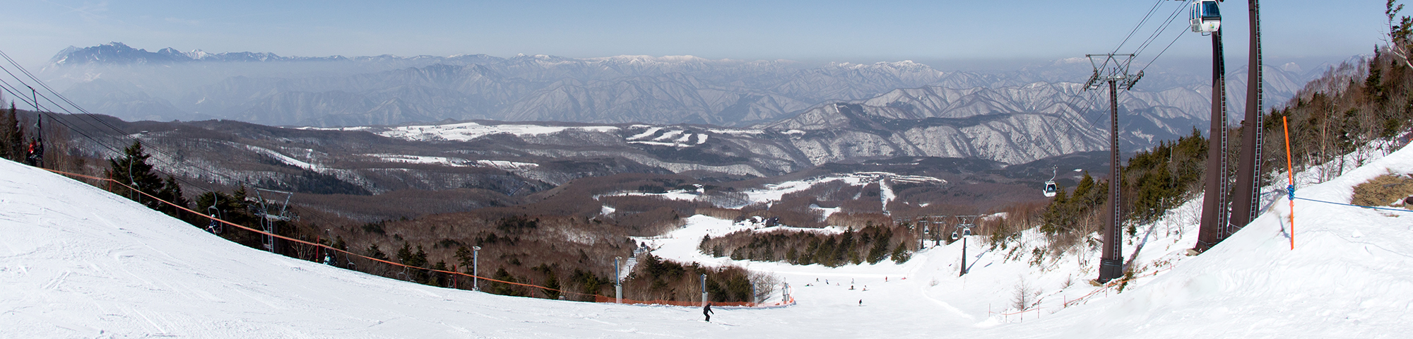 Hunter Mountain Shiobara in Japan - the sky is clear and blue.