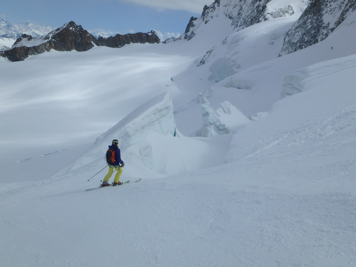 Chaillol in France - a person skiing down a snow covered mountain.
