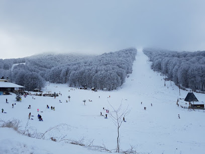 A breathtaking view of Vigla Pisoderi, a ski resort in Verno, Florina, Prespes, Western Macedonia, Greece. The scene encapsulates the beauty of winter sports amidst pristine snow-covered landscapes.