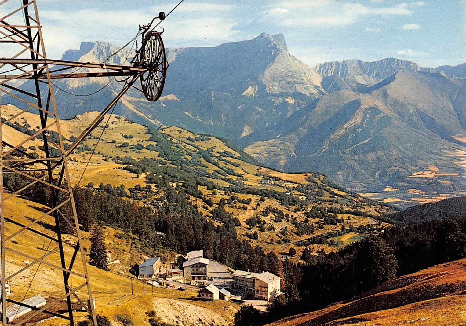 Céüze 2000 – Gap in France - an old photo of a mountain with a telephone pole.