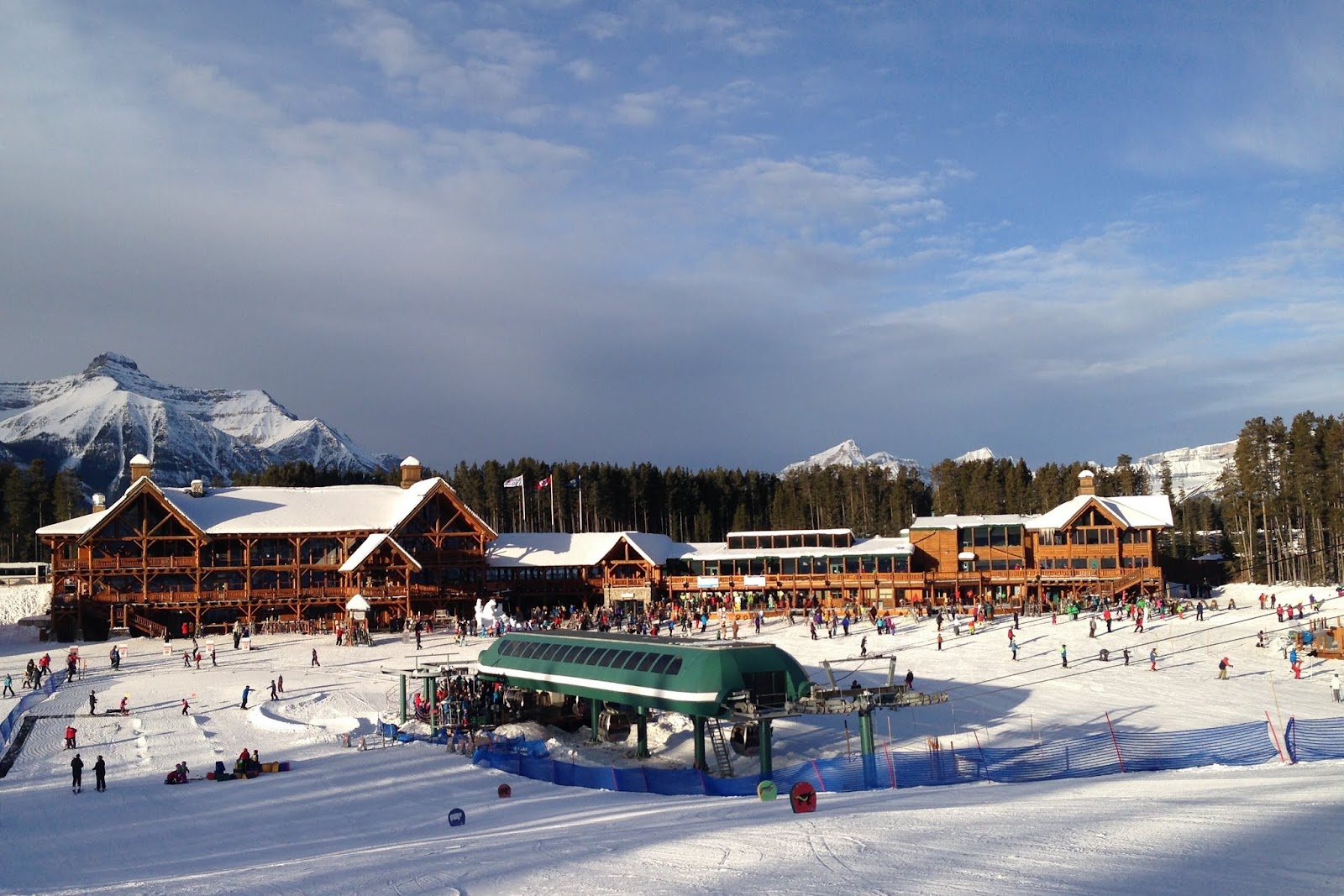 Lake Louise in Canada: a ski resort with lots of people on it.