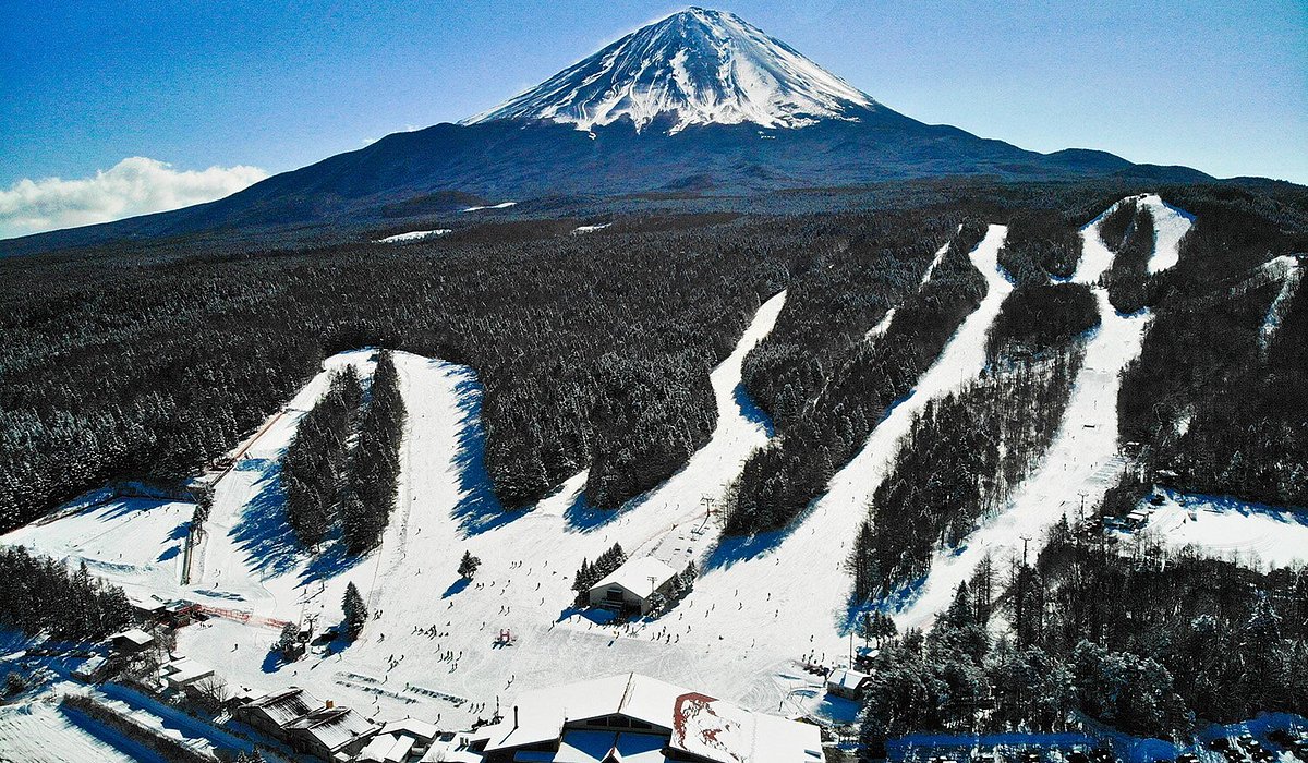 Fujiten Snow Resort in Japan - a view of a mountain with snow on it.