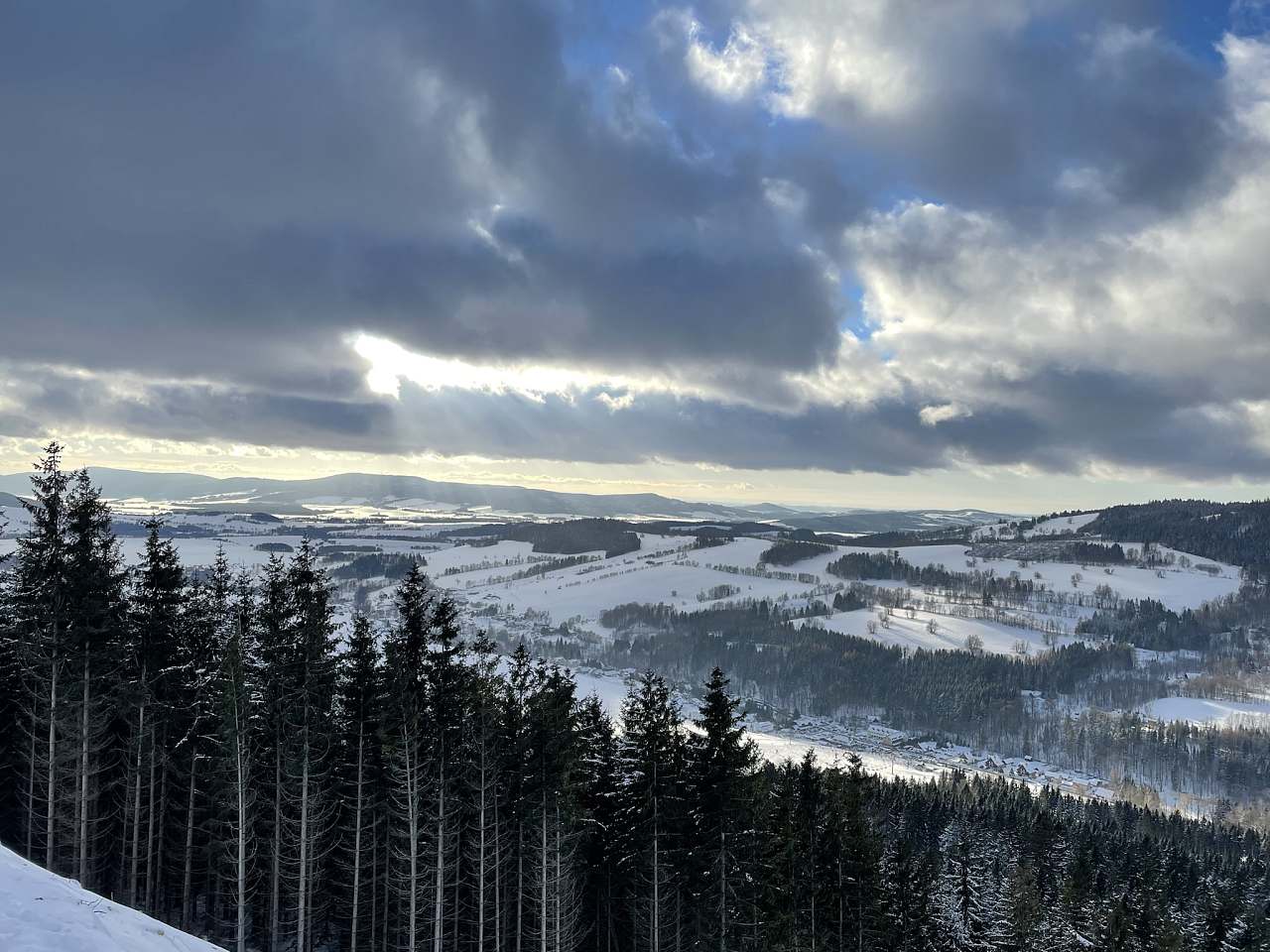 Buková hora – Čenkovice | Červená Voda in Czech Republic - the view from the top of the mountain in winter.