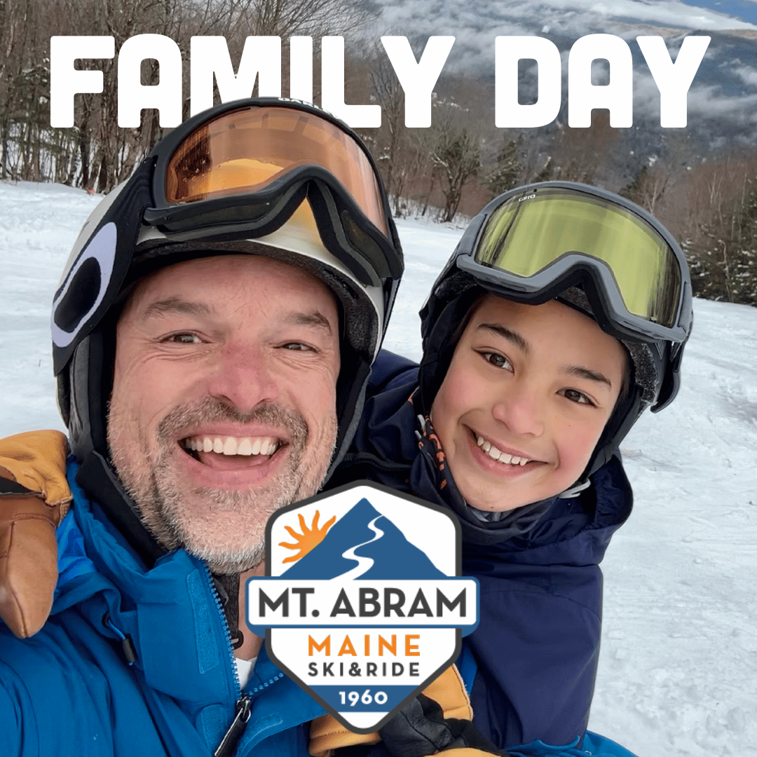 Mt Abram in USA - a man and a woman wearing ski goggles.
