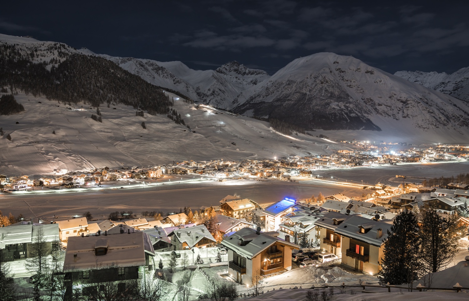 Livigno in Italy - snow on the ground.