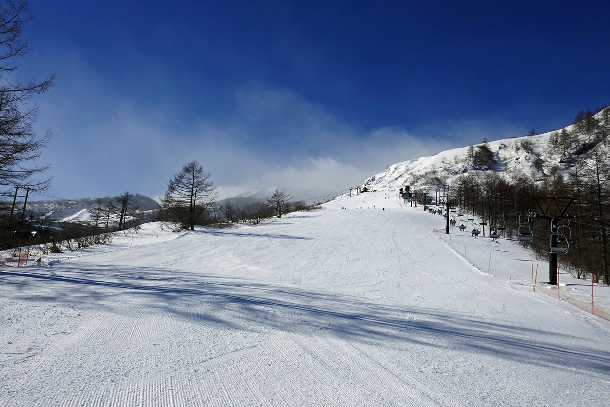 Kusatsu Onsen in Japan - a snow covered ski slope.