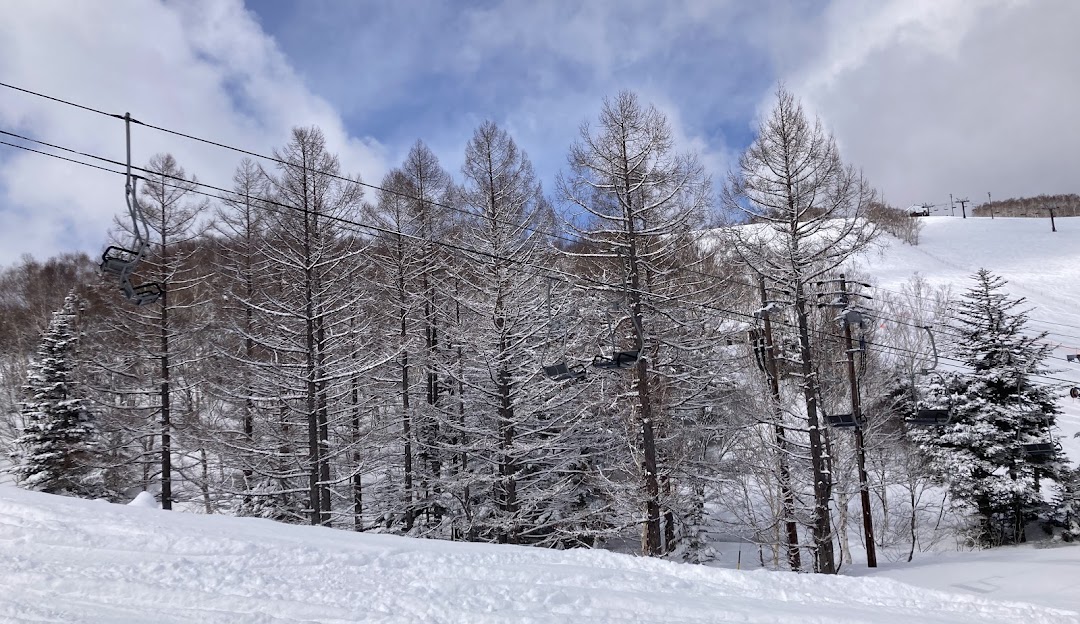 Vibrant winter scene at the Ichinose family’s ski resort in Nagano, Japan. The stunning snow-covered landscape and chalet perfectly embody the blissful chill of the season.