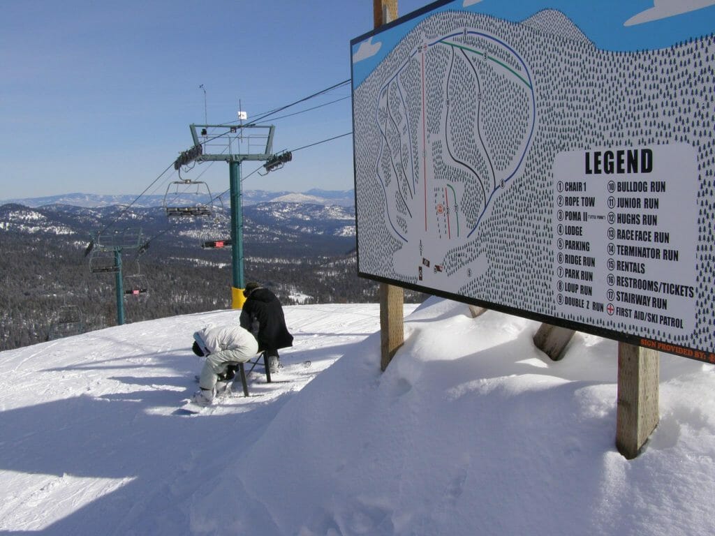 Loup Loup Ski Bowl in USA - a person on a snowboard.