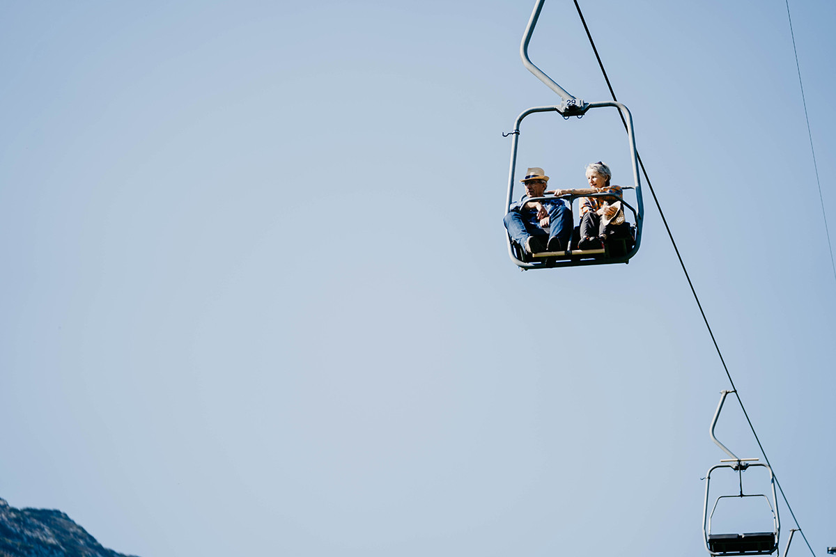 Sesselbahn Mattstock | Skigebiet Mattstock Amden in Switzerland - the sky is clear.