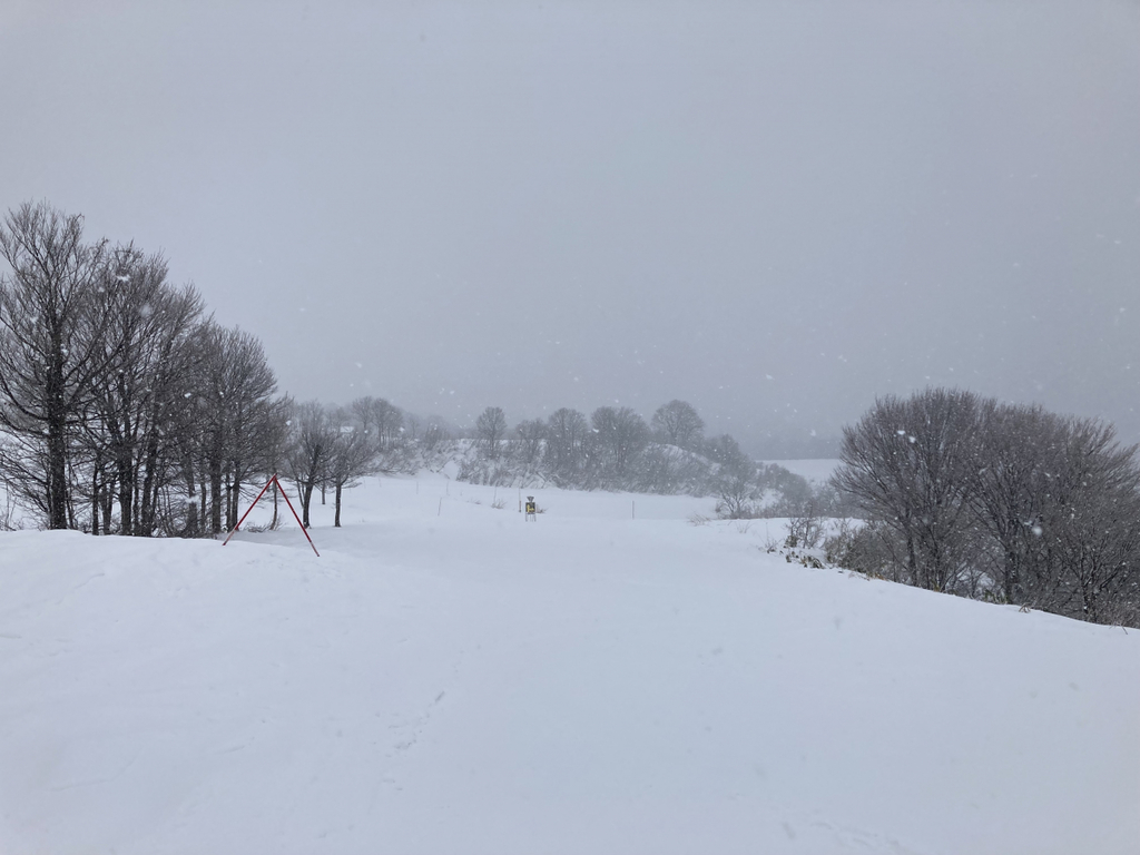 Suhara in Japan - a person on a snowboard in the snow.