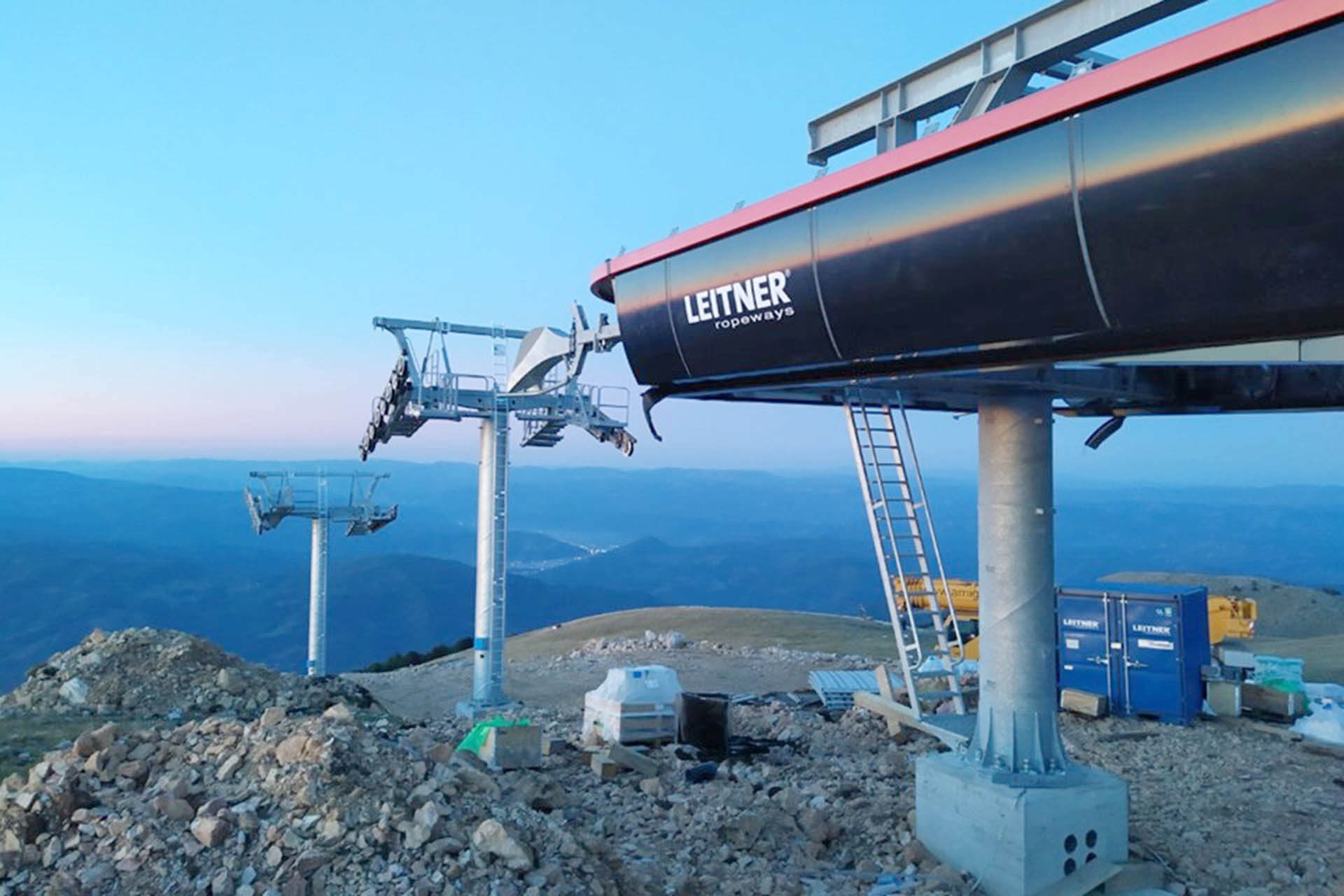Ski centar Cmiljača in Montenegro - a red and black ski lift.
