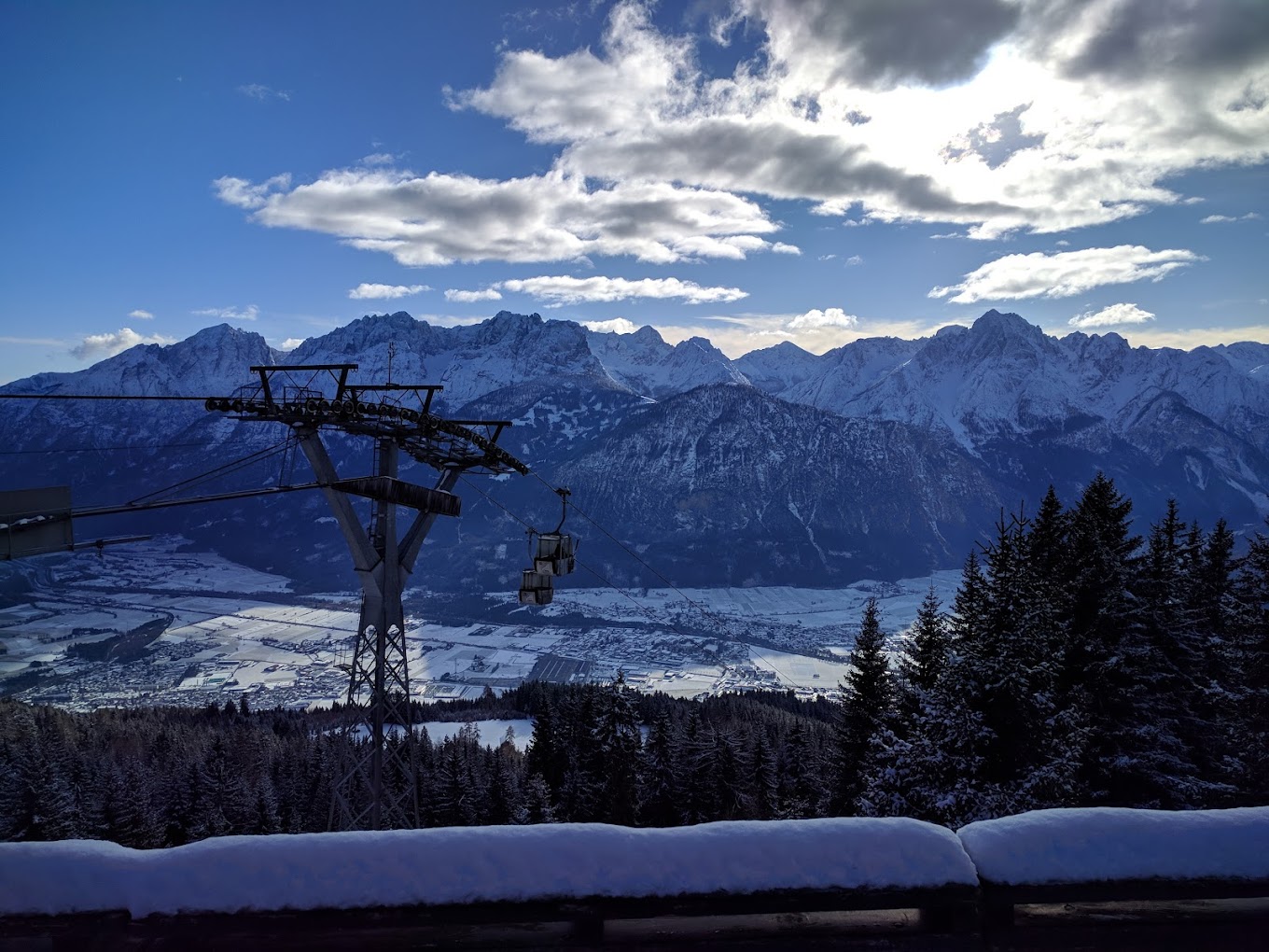 Zettersfeld Lienzer in Austria - the view from the top of the ski lift.