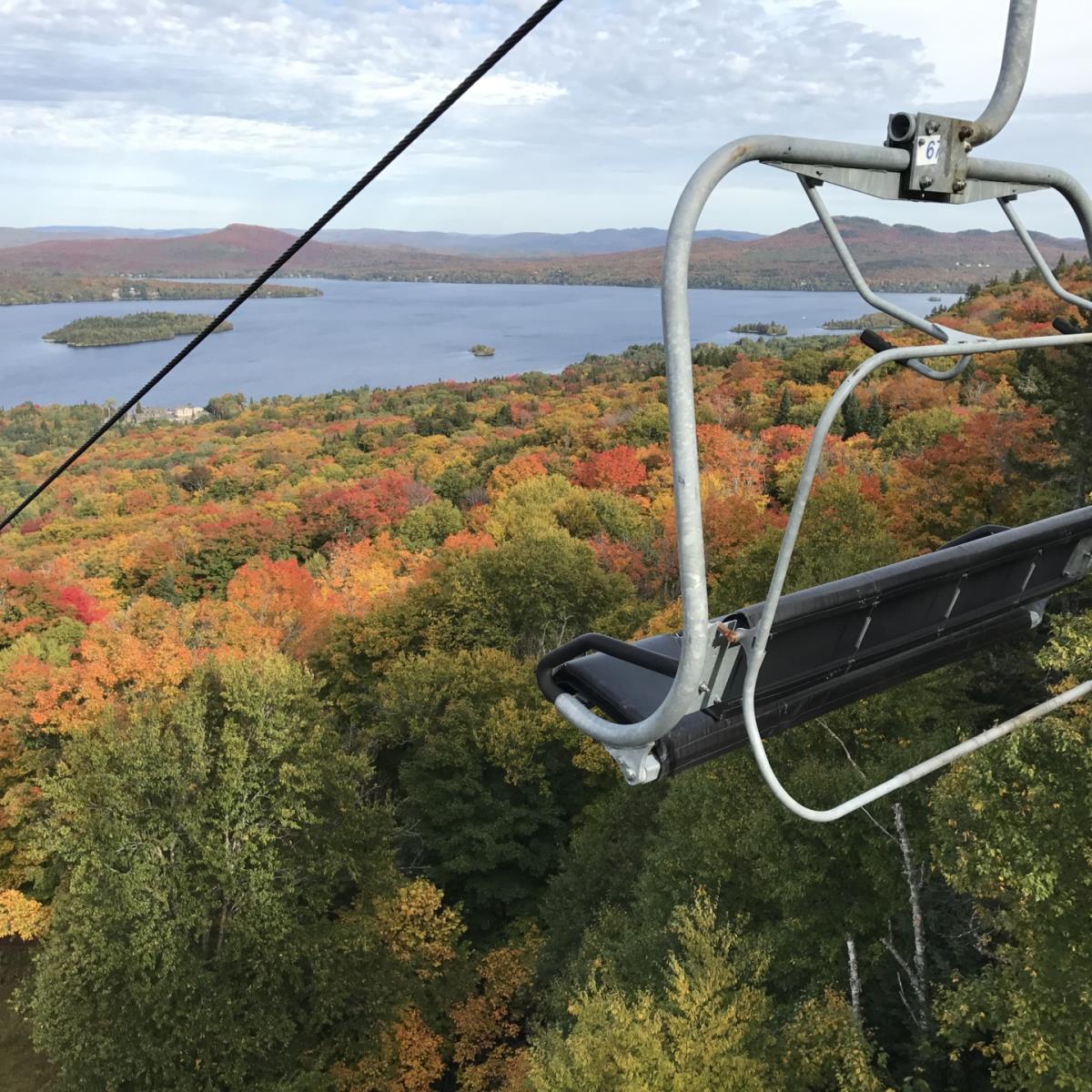 Ski La Réserve in Canada - the view from the top of the chair at the top of the mountain.