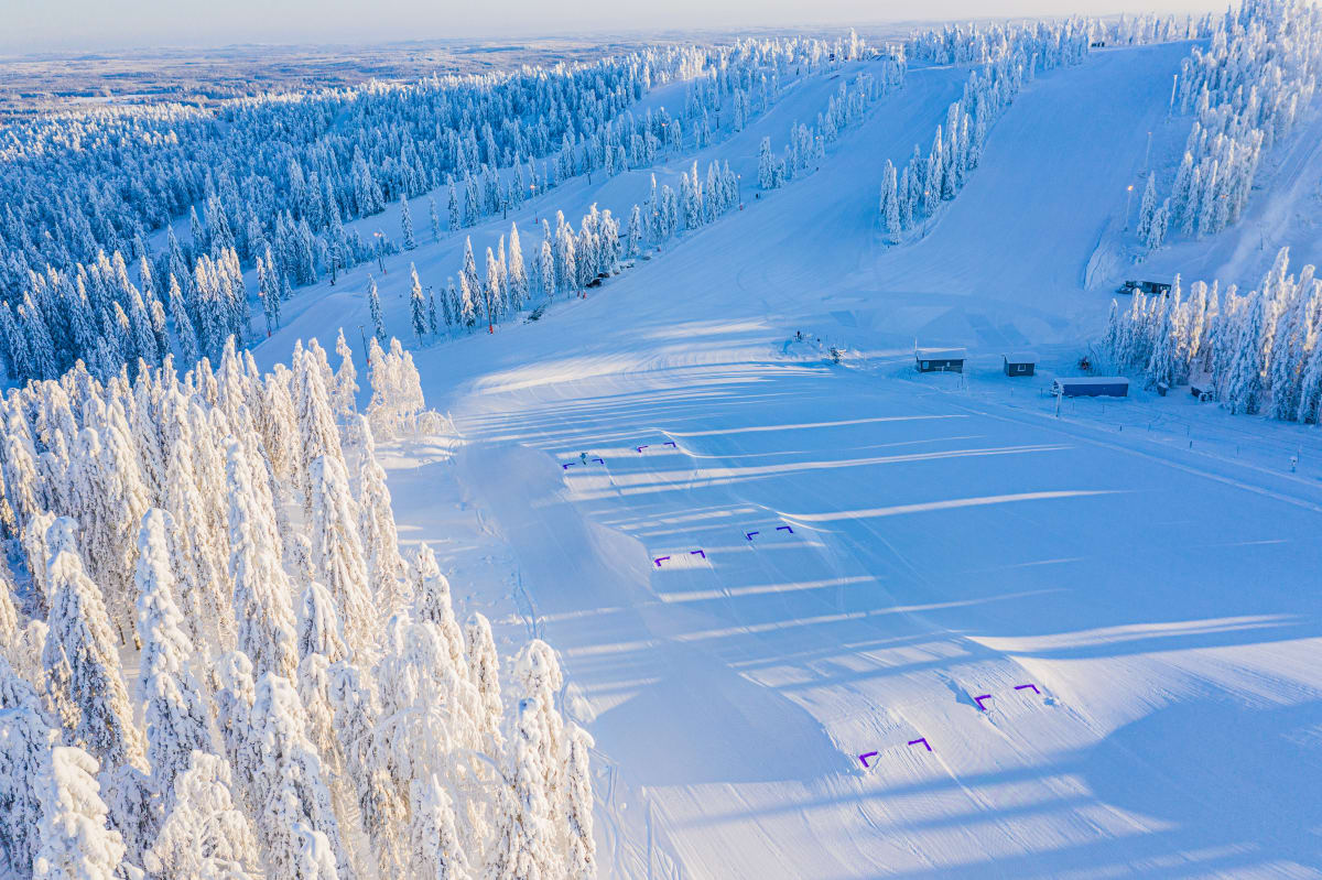 Tahko in Finland: an aerial view of a ski resort in finland.