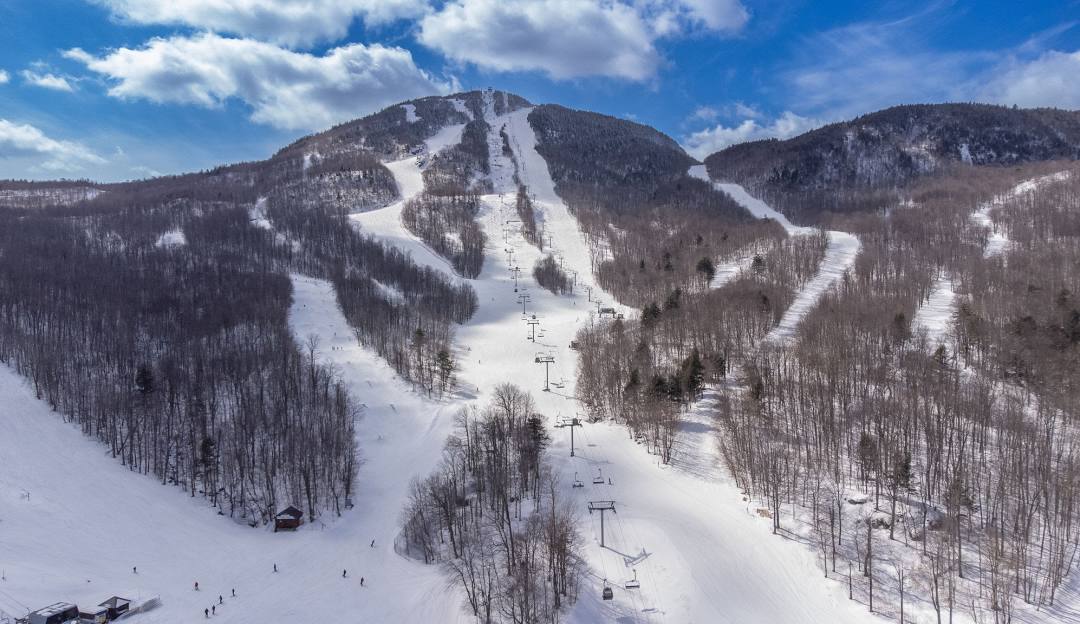 Mont-Sainte-Anne in Canada - a ski slope in the mountains.