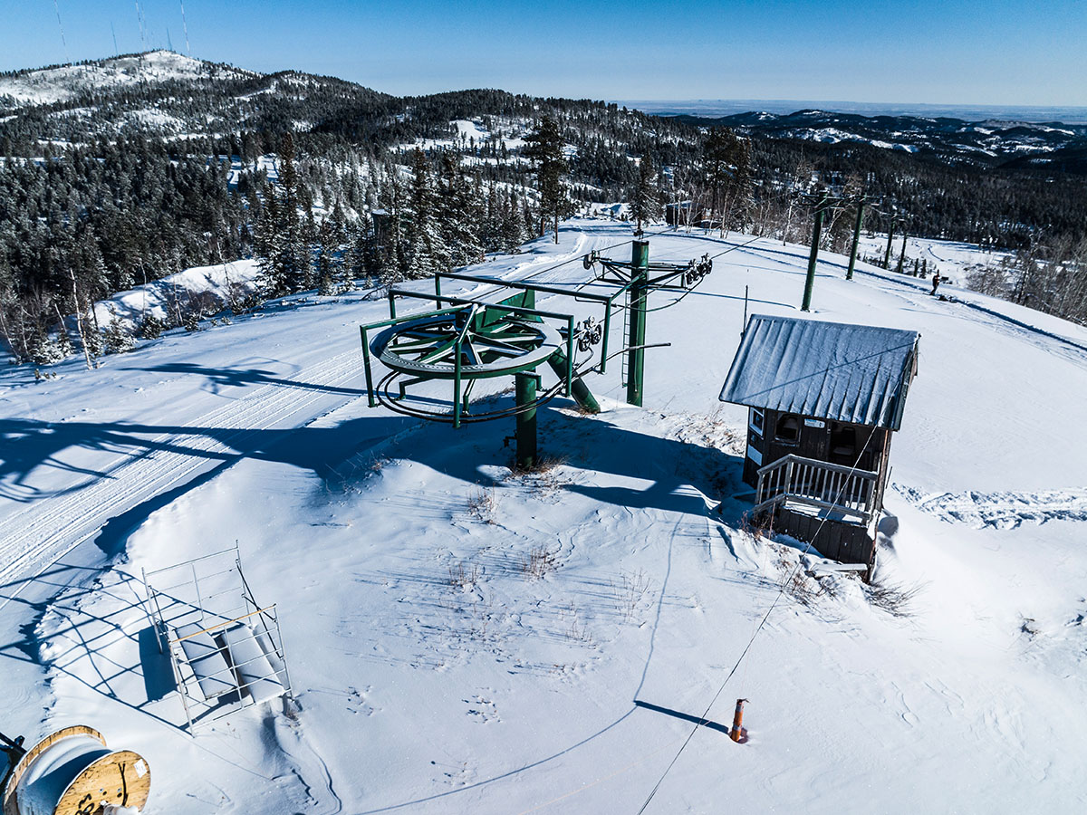 Deer Mountain in USA - a view of a snow covered ski area.