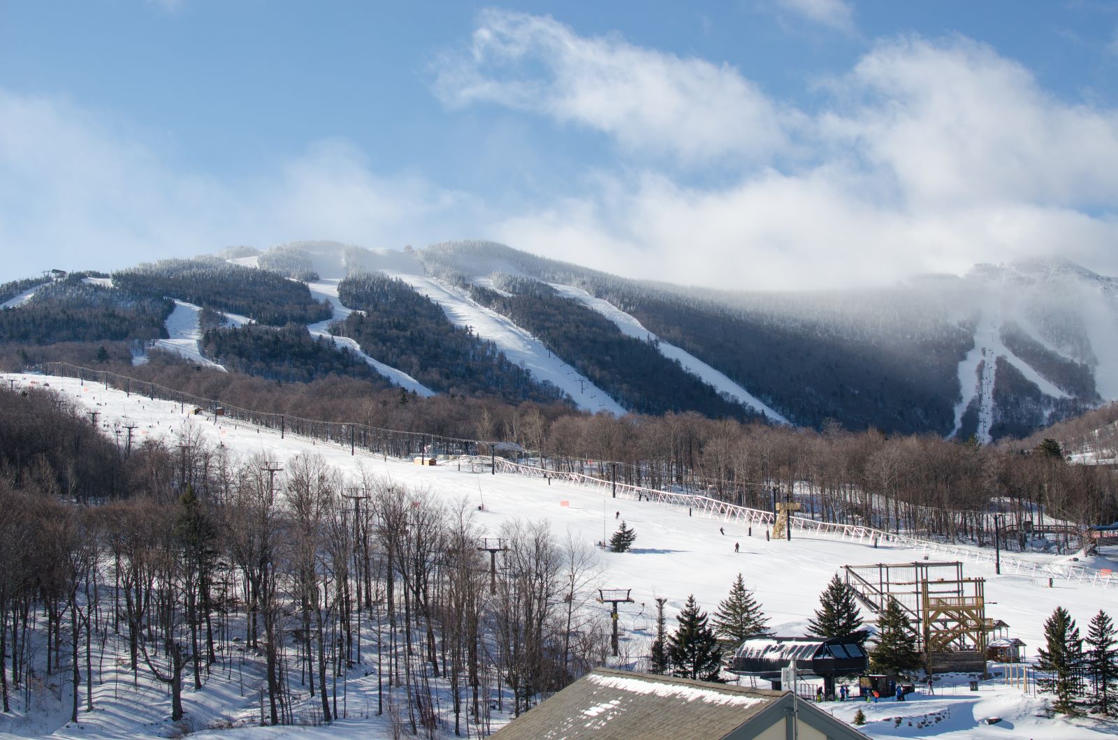 Killington in USA - white clouds in the sky.