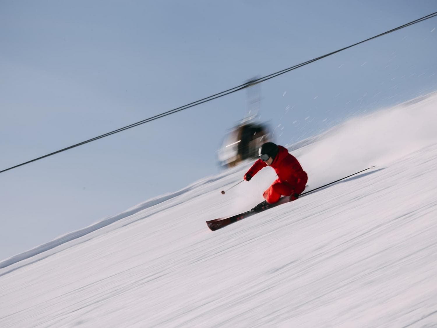 Cloudcroft in USA - a person skiing down a snow covered slope.