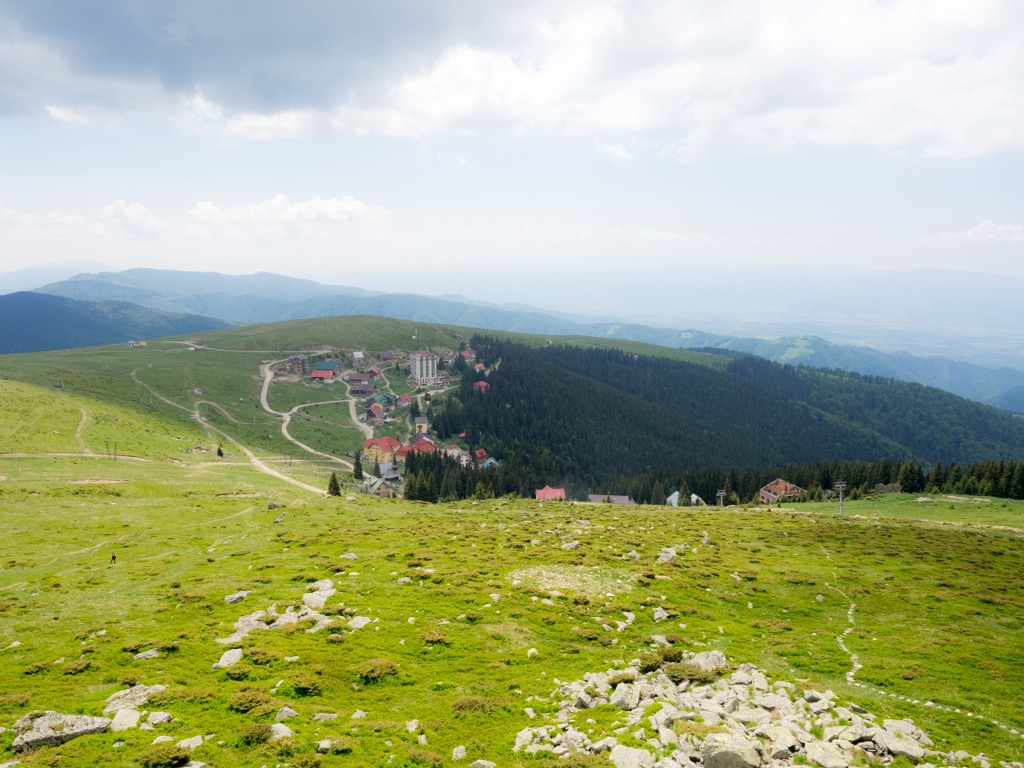 Muntele Mic in Romania - the view from the top of the mountain.