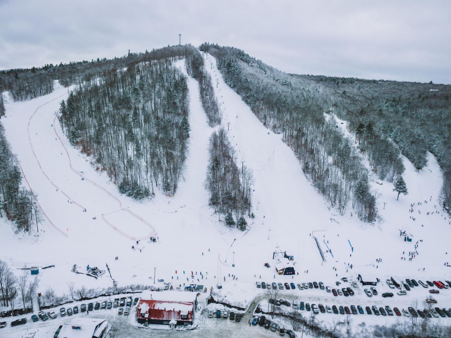 Whaleback in USA - the snow is white.