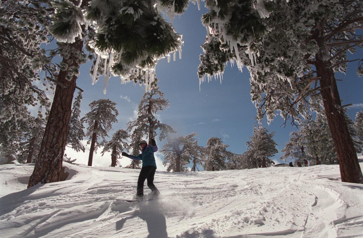 Mt Waterman in USA - snow on the ground.