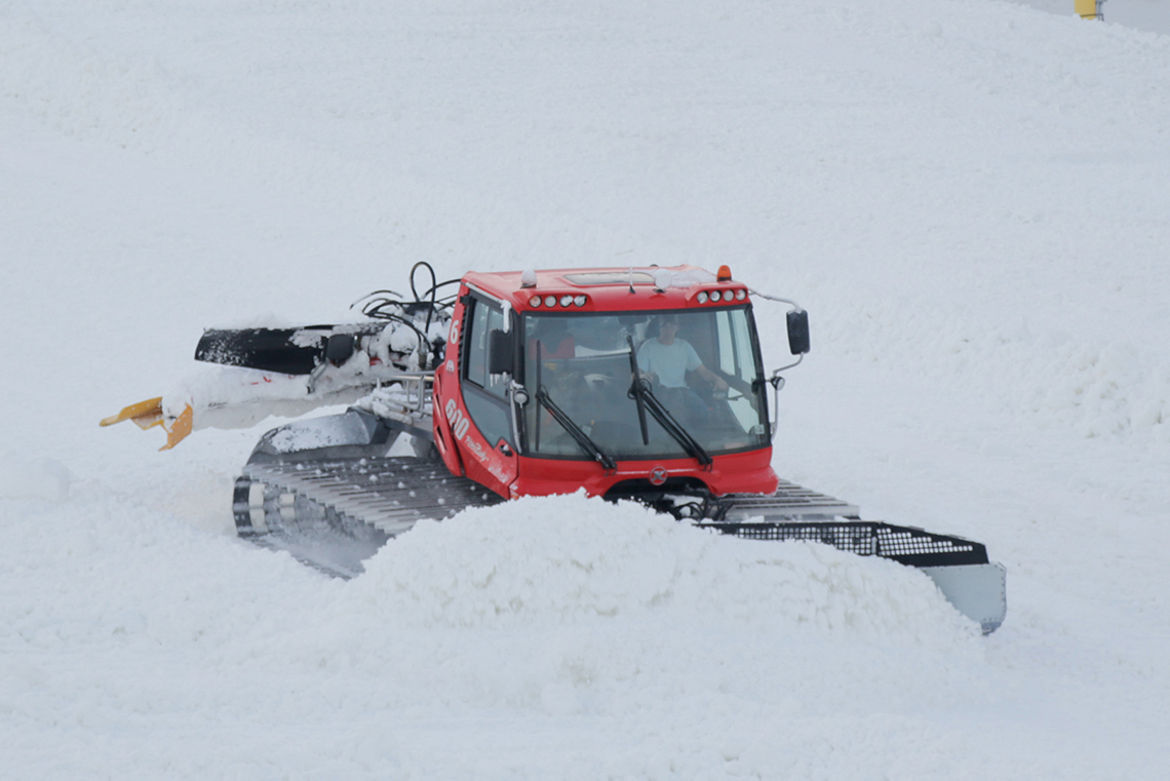 Liberty Mountain in USA - a snow pling machine clearing the snow.