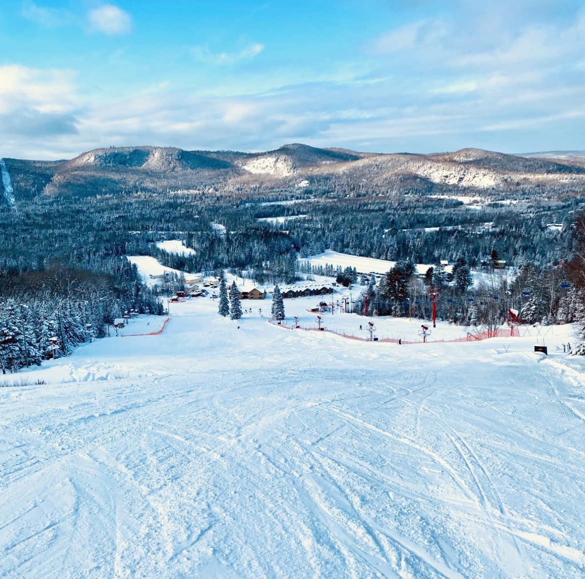 Searchmont in Canada - a view from the top of a ski slope.