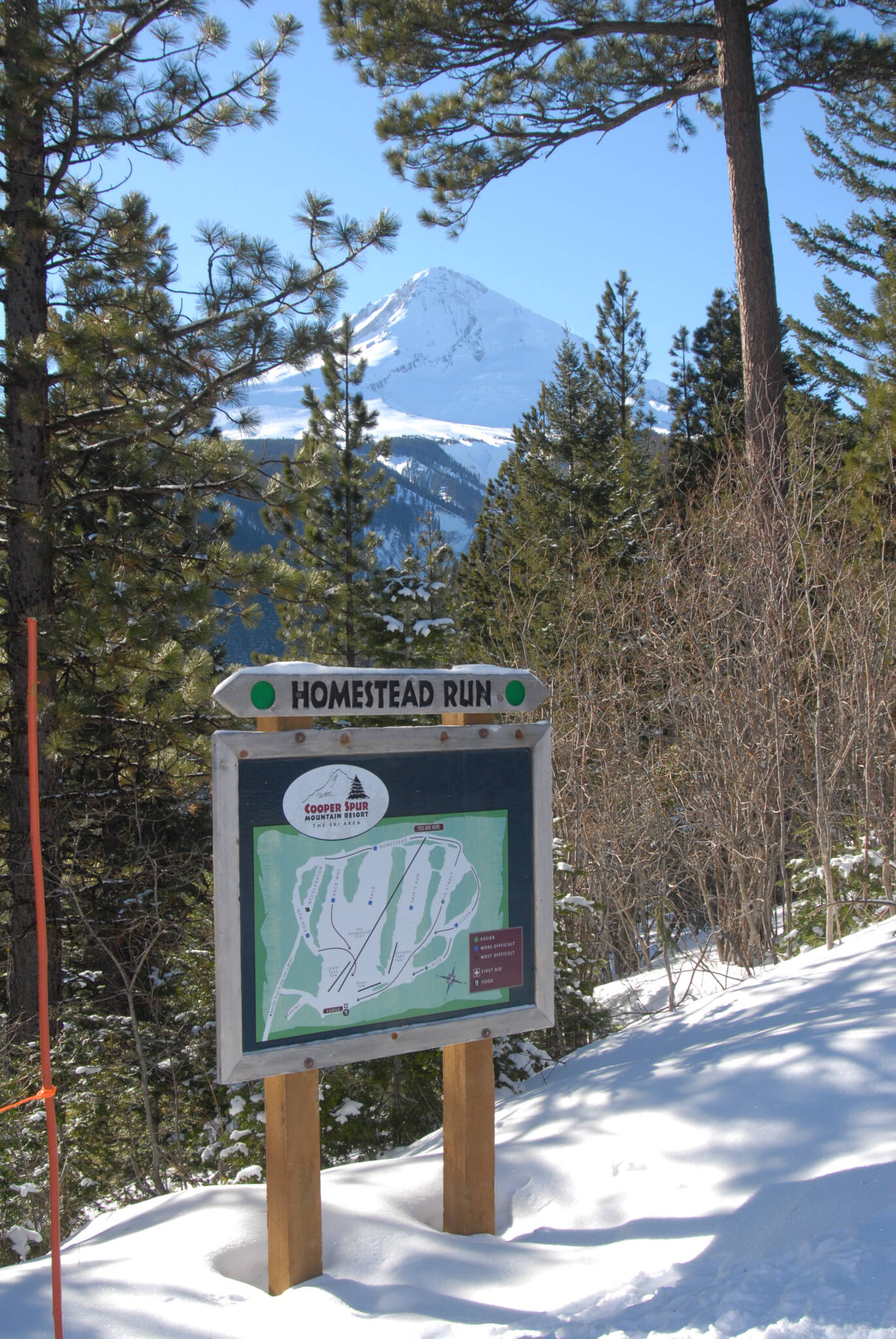 Cooper Spur in USA - snow on the ground.