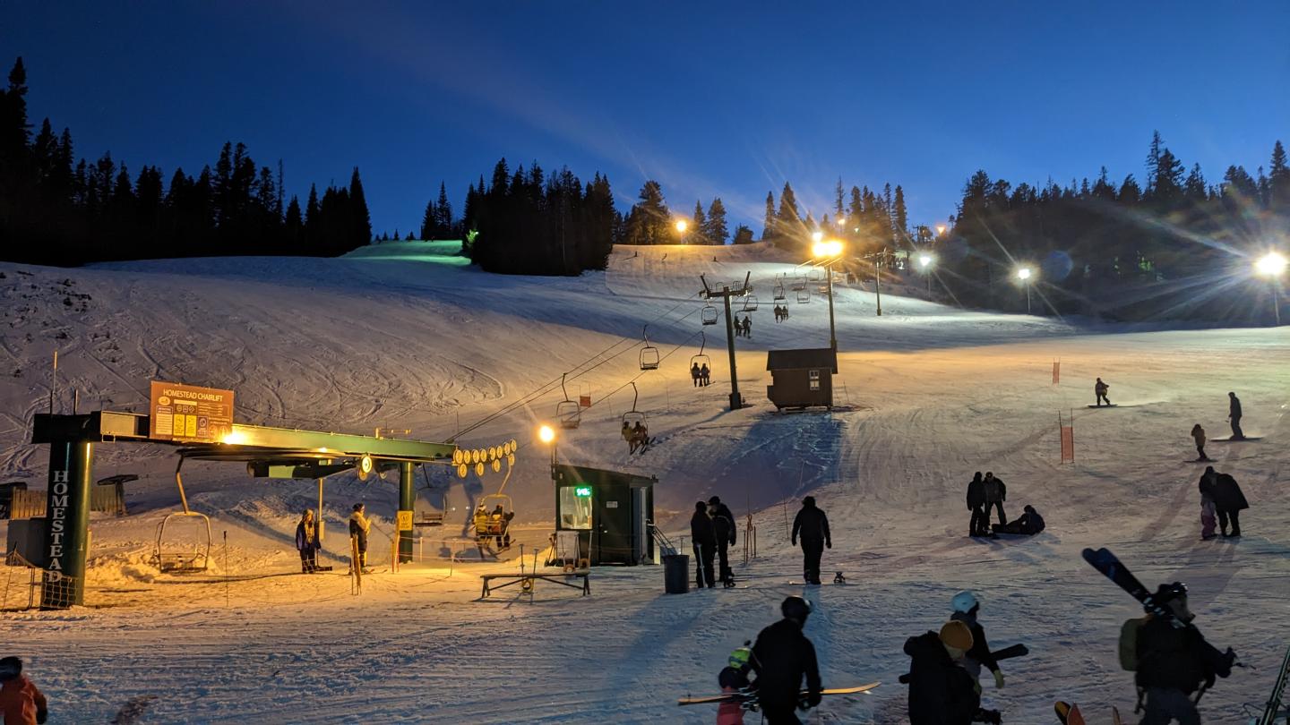Cooper Spur in USA - a group of people standing on a snow covered slope.