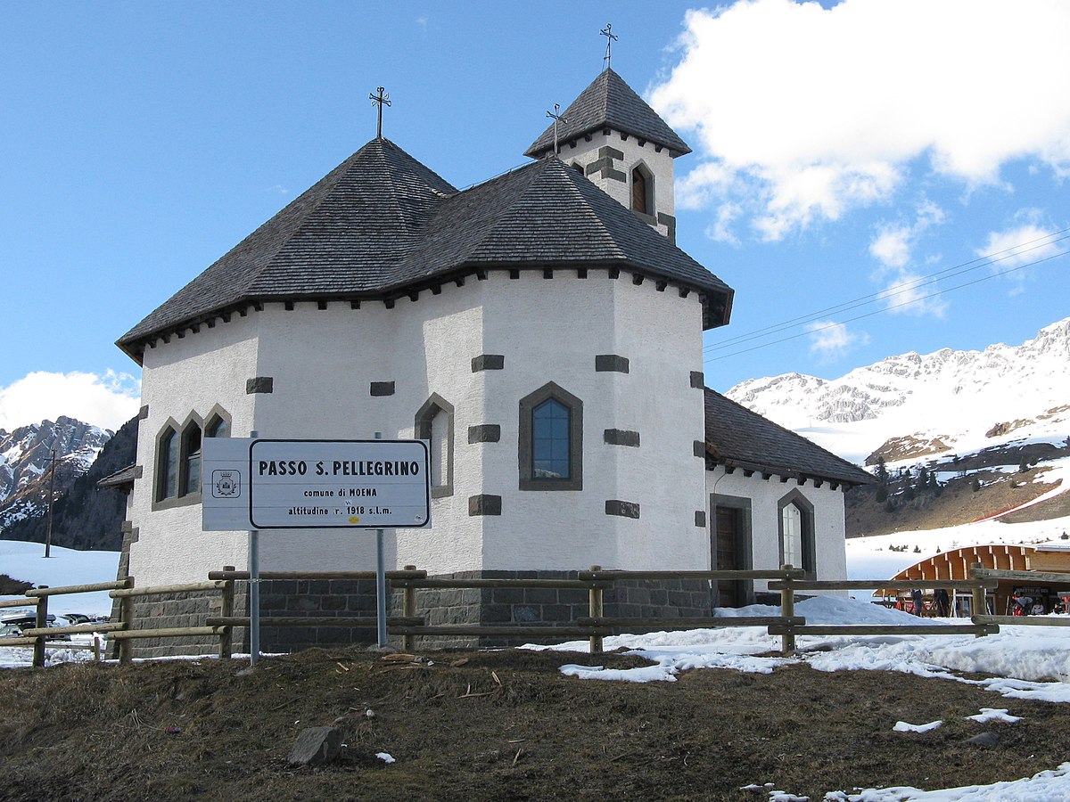 Passo San Pellegrino | Falcade in Italy - a church in the middle of a mountain.