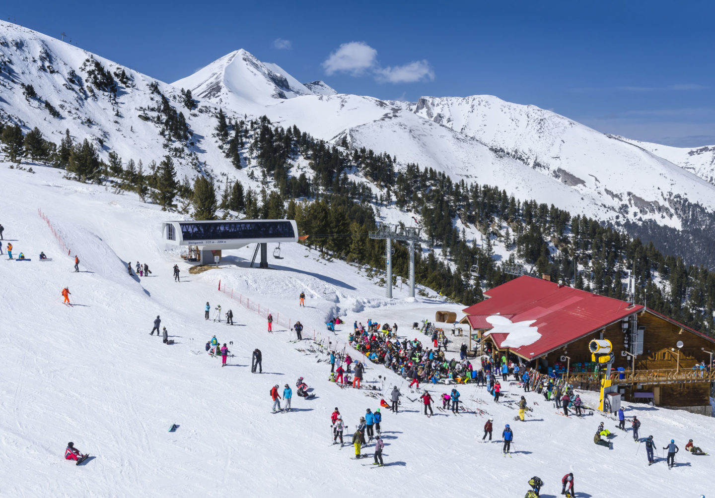 Bansko in Bulgaria - white snow on the ground.