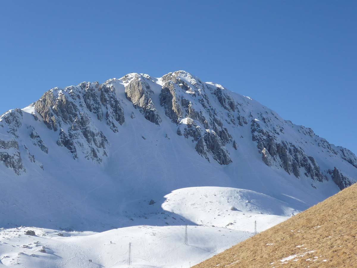 Monte Terminillo in Italy - a clear blue sky.
