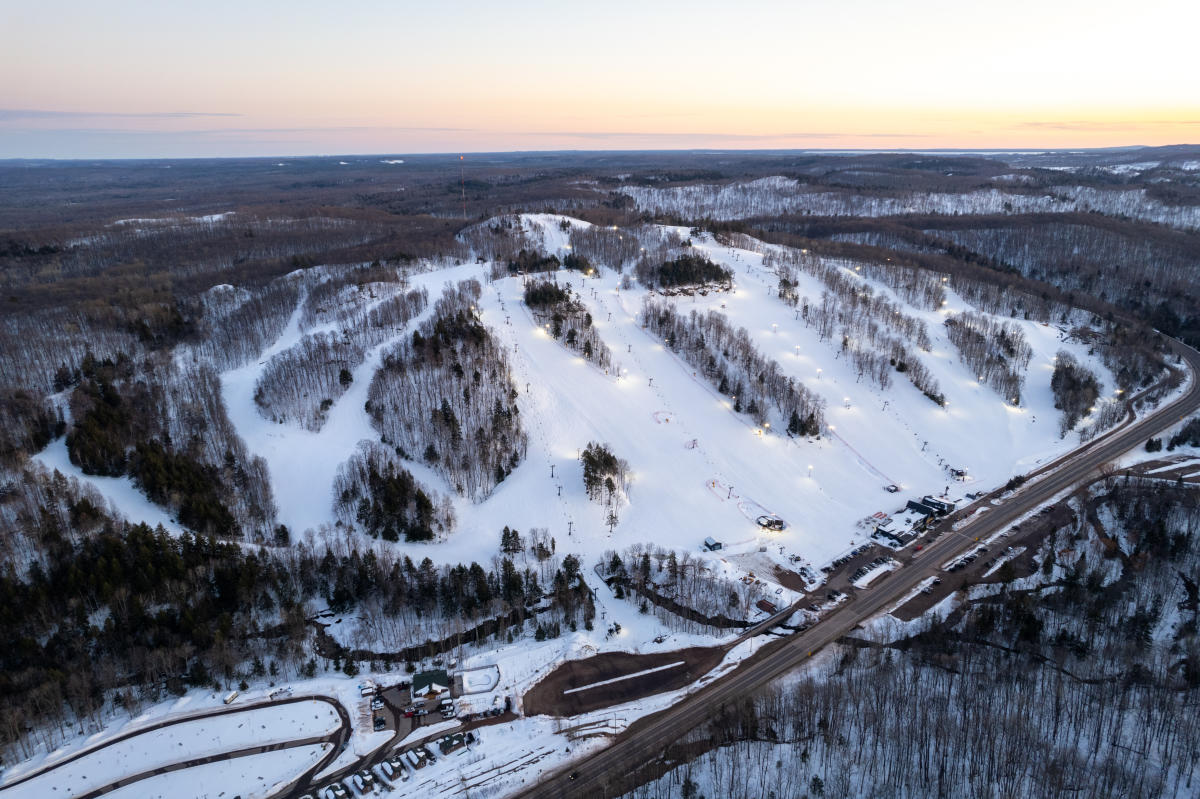 Marquette Mountain in USA - snow on the ground.