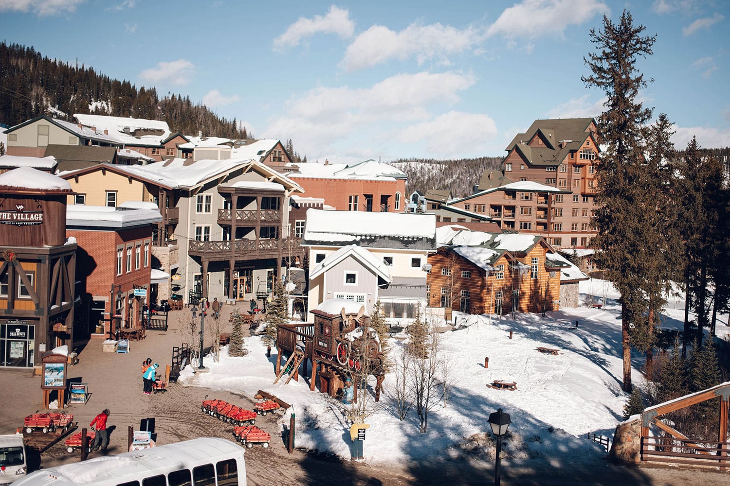 Winter Park Resort in USA - snow on the ground.